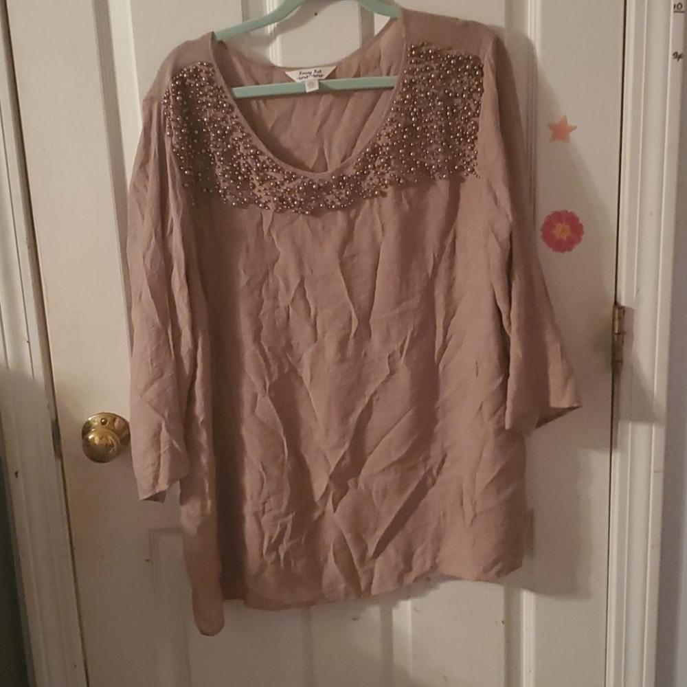 Tan beaded top